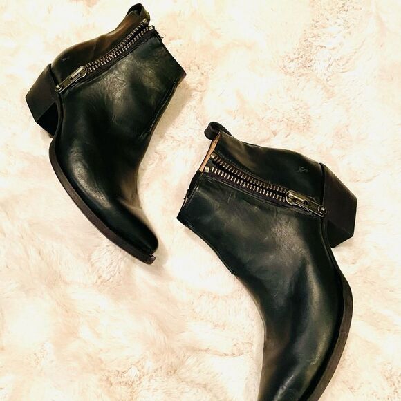 ♥️ Frye Leather Boots Sacha Moto Shortie. 9.5 - Picture 7 of 16